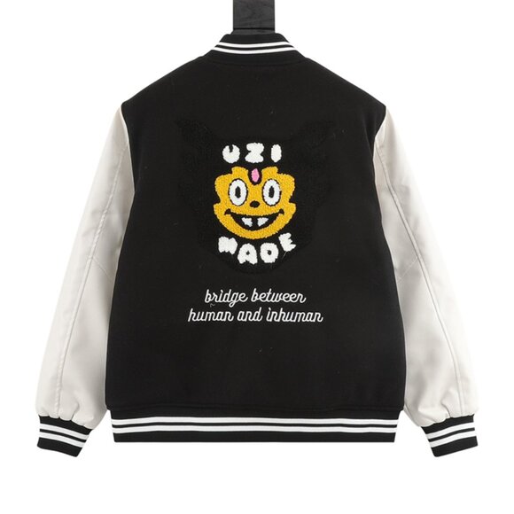 Little Monster Embroidered Baseball Jacket Black Human Made - Picture 2 of 8